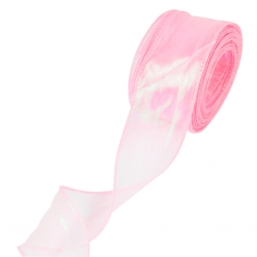 Лента Органза с леской, Розовый, Хамелеон
