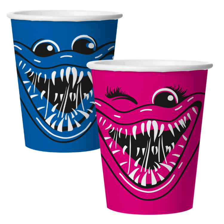 Стаканы "Зубастики" Синий/Фуше (упаковка с хедером)